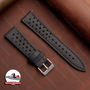 Quick Release Watch Strap Brown 18mm 19mm 20mm 21mm 22mm 24mm Vintage Racing Leather Watch Strap Breathable Porous Watchbands