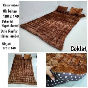 Kasur Lantai Bulu rasfur viral free 2 bantal ukuran 180x140 dan 160x90 tebal 8cm