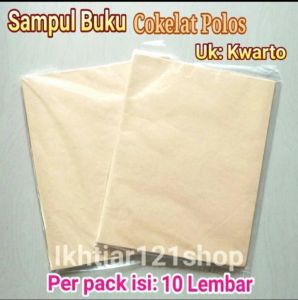 1 pack isi 10 Lembar Sampul Buku cokelat kwarto Samson tebal polos Bu