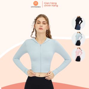 [25-29/5 Voucher 10%] Áo khoác thể thao nữ dài tay tập AMI MEDEA co giãn thấm hút mồ hôi T911