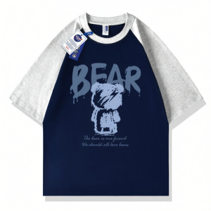 Heavyweight Cotton Short Sleeve Contrast Color T-Shirt