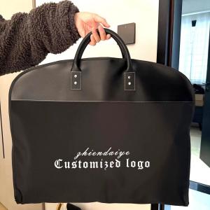 Thickened Leather Suit Storage Bag Travel Business Trip Lawyer Robe Handbag Dustproof High-end Clothes Cover Chinese Style