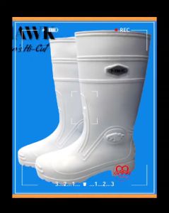 Hawk Mens Heavy-Duty High-Cut waterproof non-slip white Color durable rain boots (White)
