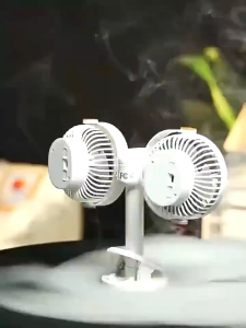 LYNXZ Desktop Dual Head Cooling Fan Home Air Circulator 2X Cooling Power Kipas Klip Dua Kepala Kipas Pemegang Meja