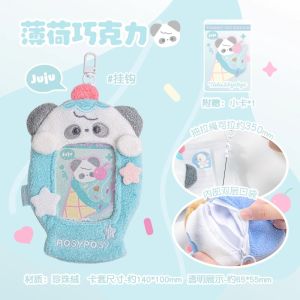 RosyPosy Adorable Plush Card Holder Campus Card Student ID Birth Certificate Protective Cover Celebrity Chaser Small Card Bag Charm Anti-Lost