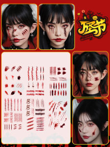 Halloween Scar Wound Tattoo Sticker Waterproof Prank Funny Artificial Scar Scar Blood Horror Makeup Stickers
