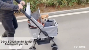 Pet stroller trolley cat foldable cat dog puppy strollers travel carrier Storage bag basket Lightweight trolly