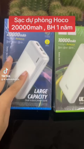 Pin Sạc dự phòng Hoco 10000 mah 20000 mah sạc nhiều thiết bị đèn led bảo hành 1 năm