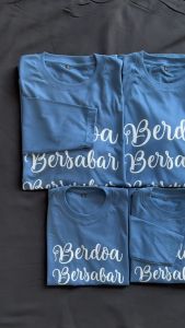 Kaos Couple Keluarga Lengan Panjang Pendek Terbaru Motif Berdoa Bersabar Bersyukur