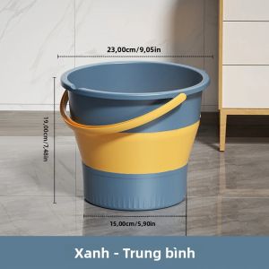 SEAMETAL Xô Gấp Bằng Silicon Dụng Cụ Rửa Xe Di Động Câu Cá Trong Phòng Tắm Cho Cắm Trại Ngoài Trời Trong Gia Đình - Dung Tích Nhựa 10-20L
