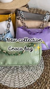 Tas Selempang Wanita Lebaran Slingbags Croco Rantai Kombinasi