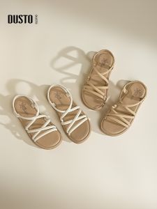 DUSTO | Fine Strap Roman Style Summer Retro Flat Soft Bottom Sandals