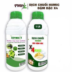 Dịch Chuối Humic X4 PMP Đậm Đặc Gấp 4 Lần - Cho hoa hồng Hoa lan Cây cảnh Rau sạch 1000ml