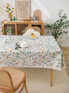 American Idyllic Minimalist Floral Fabric Tablecloth Cotton Lace Tablecloth Coffee Table TV Cabinet Cover Custom