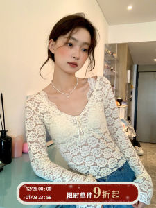 สวมใส่สบายสีบริสุทธิ์ ลูกไม้ เสื้อเชิ้ตแขนยาวคัตเอาท์ ผู้หญิง เซ็กซี่ เพื่อนเจ้าสาวกลวง เดรส ฤดูใบไม้ผลิ ฤดูใบไม้ร่วง ลำลอง แจ๊กเก็ต