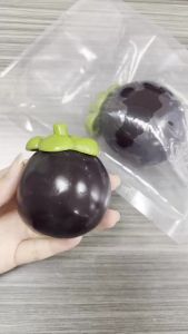 Mangosteen Crunchy Moldable Stress Ball Squeeze Toy Crispy Squishy Fidget Toy Round Blocks Filled Decompression Sensory Toy Gift