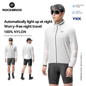 ROCKBROS Outdoor Jersey Windproof Shine Lightweight WarningCycling Jacket Commuting Comfortable Riding Sports MTB Road Bike Cycling Equipment
