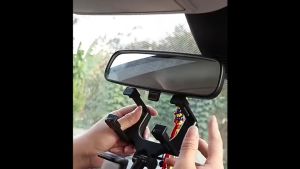 JRU  Car Phone Holder Car Rearview Mirror Mount Phone Holder 360 Degrees Smartphone Stand Universal