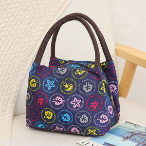 Oxford Cloth Lunch Box Bag Large Capacity Bento Box Handbag Women Thickened Single Shoulder Bag Waterproof Bag Small Bag