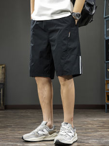 Mens Summer Lightweight Breathable Quick Dry Casual Loose Fit Shorts Fashionable American Style Sporty Cool Stripe Five-Quarter Pants