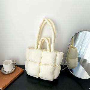 Commuter down Feather Pillow Soft Cotton Stuffing Large Capacity Single Shoulder Armpit Bag Tote Bag Ka Le Er Urban Minimalist Style