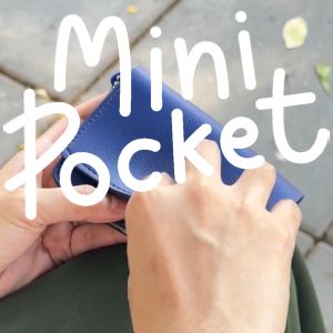 สลักชื่อฟรีแจ้งในแชท! HILMYNA Twelve Mini Pocket (NIGHT) กระเป๋าหนัง ไซส์มินิ พร้อมสายคล้อง ใส่บัตร ใส่ Airpods ได้
