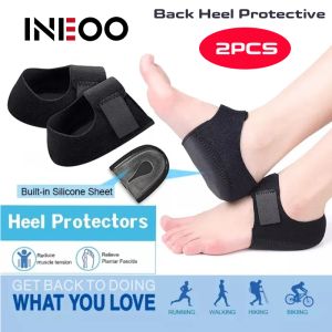 INEOO เคสโทรศัพท์กันกระแทกรองส้นเท้า1คู่แผ่นรองส้นเท้าระบายอากาศได้ดีปรับได้ป้องกันเจลส้นเท้าโค้งแบนเท้าแบนตัวรองรับบรรเทาอาการปวดแห้งแตกท้อง