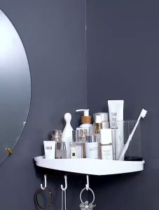 Triangular Shower Corner Rack Corner Shower Triangle Rack Bathroom Shelve Shampoo Shower Shelf Holder Toilet Storage Rack Shampoo Holder Organizer Space Saving Drain Storage Rack