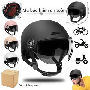 Mũ Bảo Hiểm Xe Đạp Nhẹ Đạt Chứng Nhận 3C Dành Cho Nam Và Nữ Mũ Nửa Đầu Dành Cho Xe Máy Điện Kèm Kính Bảo Hộ