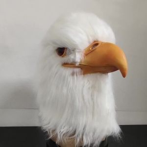 Realistic White Eagle Mask Halloween Cosplay Costume Props Carnival Party Full Head Bird Mask Animal Bird Role Play Head Cover