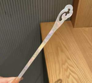 Trâm cài tóc màu trắng vân hoa thạch đơn giản cho nữ trâm búi tóc kiểu cổ điển