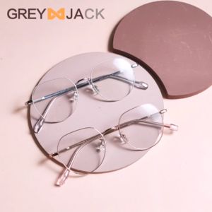 Grey Jack Frame Kacamata Bahan Titanium Model Oval Ringan Kokoh Fashion Pria Wanita Bisnis Style Simple Ringan Bisa Minus Antiradiasi Bluecromic 98565