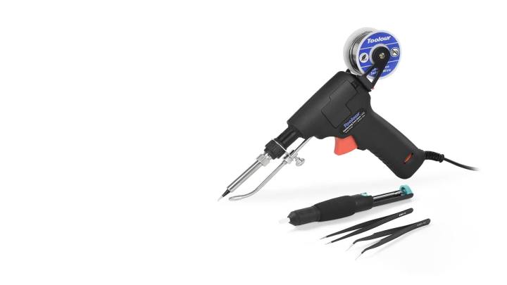 Toolour Soldering Kit 5 in 1 Soldering Iron Kit 60W Industrial Automatic Solder Feeding Hand-held Welding with Solder Wire for Electronic Desoldering Rework PCB Repair Home DIY