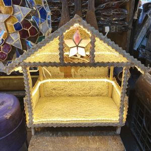 Small Size Variation Nativity Complete Set with House and Lights - Characters and Without Characters Decor Ornaments Religious Star Ceramic Bamboo Decoration Christmas