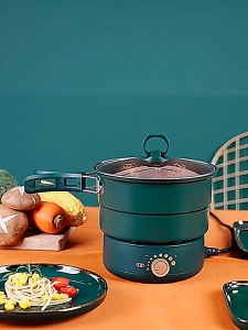 Electric Split Cooking Pot Foldable Multicooker Frying Pan Hotpot Food Steamer Rice Cooker Soup Maker Boiler For Travel