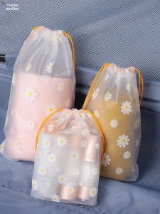 Little Daisy Frosted Drawstring Bag Ins Drawstring Bag Underwear Buggy Bag Small Items Dormitory Students Transparent Subpackaging Bags