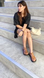 Sepatu Sandal Wanita Kekinian Model Silang Tinggi Sendal Beleza Wedges Murah Model dua Tali Strap Belakang Hak Tinggi - BELLEZA KEITH