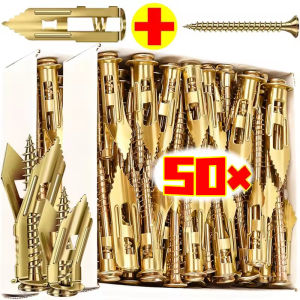 50Sets Heavy Duty Self Drilling Drywall Anchors with Screws Self Tapping Screws for Gypsum Plasterboard Dowel Metal Expansion