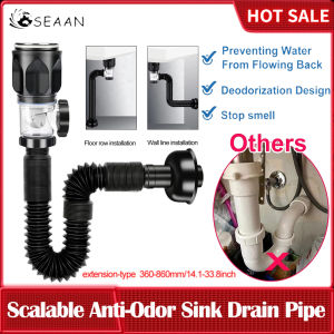 ⚡️Local Warehouse+COD⚡Kitchen Sink Drain Pipe Flexible Stretchable Deodorant Strainer Pipeline Bathroom Washbasin Anti Blockage Accessories