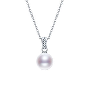 Girlfriend Gift 925 Silver Freshwater Cultured Pearl Pendant 9-10mm