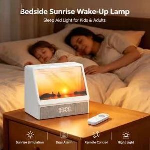 Sunrise Wake‑Up Light Alarm Clock Bedside Sunset Simulation Night Lamp Sleep Aid for Kids Adults Family Bedroom