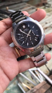 Đồng hồ nam si Nhật Casio wave ceptor solar 6kim lịch vạn niên dây thép