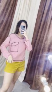 Atasan Wanita Mirna Blouse Pink & Kaos Lengan Panjang O-Neck