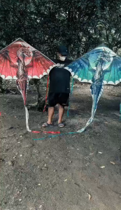 Produk Baru Layang-layang Naga Hd UKuran 14 meter bahan fiber layangan modern