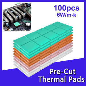 100-Pack Thermal Conductive Silicone Pads  M.2 SSD NVMe NGFF Thermal Pad for PC Laptop PS5 Heatsink/GPU/CPU/LED Graphics Card