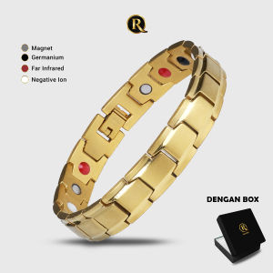 Gelang Kesehatan Bio Magnetik 100% Original - Titanium Steel - Full Emas | Apertor Emas