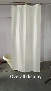 Rèm Tắm Polyester Chống Thấm Màu Trắng Mềm Mại Giặt Máy Được Có Phần Đáy Nặng Kiểu Dáng Cổ Điển Màu Trơn