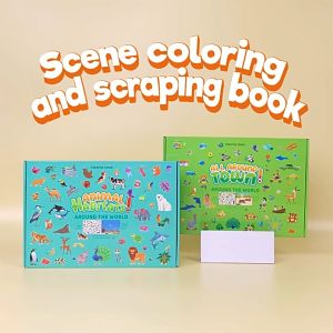 [READY STOCK]Art&Craft Scene Kids Colouring Book Scraping Book Sticker Book Kids Activity Book Educational Toys for Kids Birthday Gift for Kids Children Gift Kids Gift