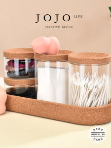 Creative Glass Storage Jar Multi-Functional Beauty Egg Cotton Swab Snow Storage Container Modern Simple Style Universal Use