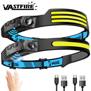 Đèn Pha Cảm Biến LED COB Tích Hợp Pin Có Thể Sạc Lại USB 5 Chế Độ Chiếu Sáng Đèn Pin Chống Nước Cho Cắm Trại Đi Bộ Đường Dài Câu Cá